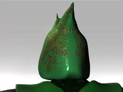 Green Horn Betel Helmet Low-poly 3D model