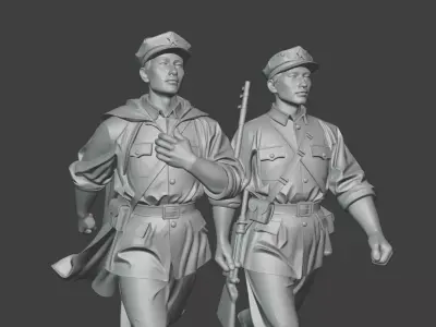 Military sculpture warrior  military battle war hero  soldier 3D print model 12