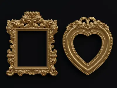 15 Ready to Use STL Files of Mirror and Photo Frames for CNC 3D model