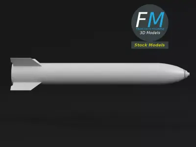 Stylized strategic nuclear bomb 3D model