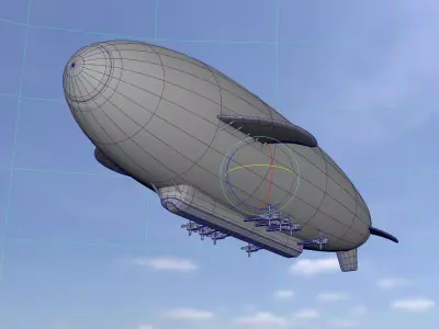 Low Poly Airship Low-poly 3D model