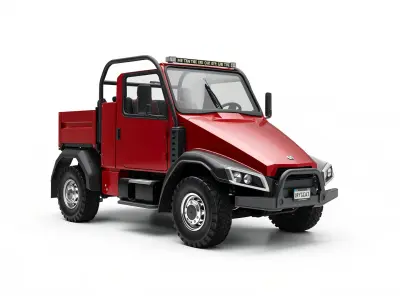 IronClad Heavy Lifter Vehicle model pack with industrial-red ... Low-poly 3D model