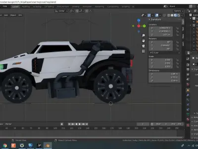 rocket league FREE 3D model road hog Free low-poly 3D model