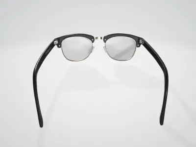 sunglasses with retro style half Low-poly 3D model