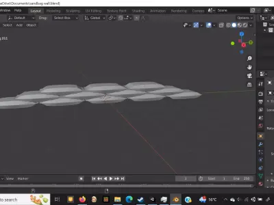 Sandbag wall Free low-poly 3D model