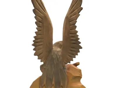 Eagle statuette 3D scan Low-poly 3D model