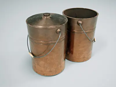 Galvanized Metal Bucket 3D model