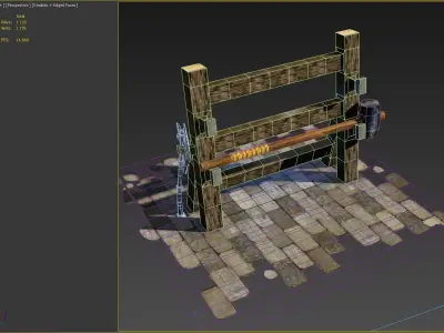 Medieval Weapon Rack Low-poly 3D model