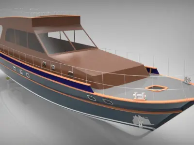Wooden Yacht 3D model