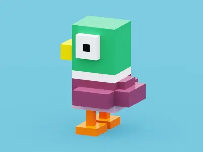 Minecraft Duck Low-poly 3D model