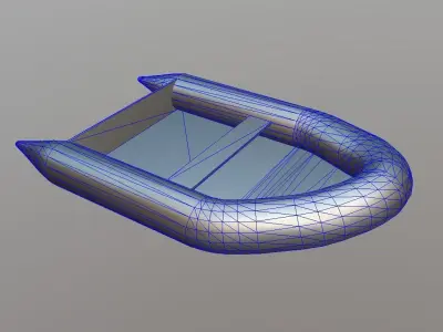 Inflatable Boat Low-poly 3D model purchase