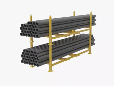 Pipes Storage Rack Low-poly 3D model