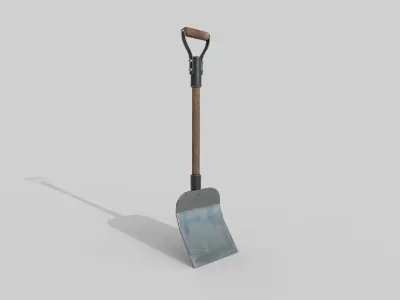 Shovel Low-poly 3D model 13