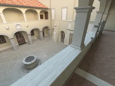 Castle interior Low-poly 3D model