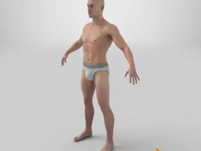 Fit Male Human Figure A-pose 3D model