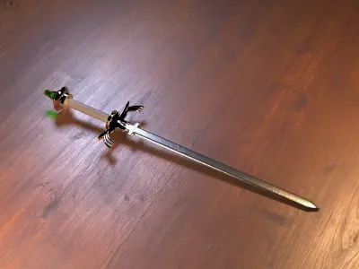 a sword with a stone 3D model