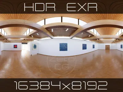 HDRI - Art Museum Gallery Interior 21 - 16384x8192 Texture