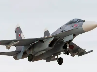 Russian Fighter Jet Sukhoi SU-30 MKK MK2 Flanker G 3D model