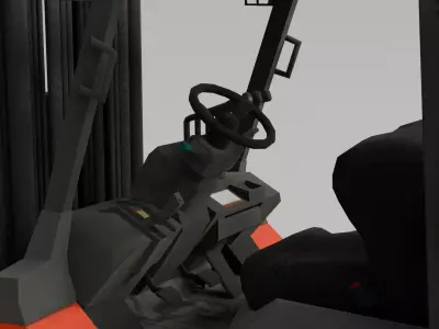 Forklift game asset Low-poly 3D model