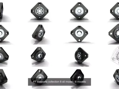 FF supports collection 8 stl model 3D Model Pack