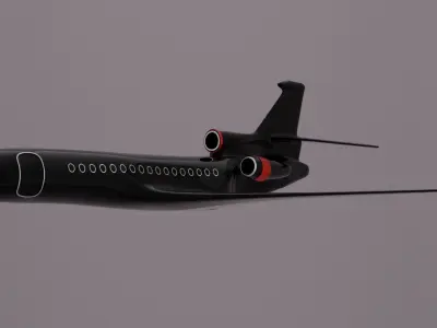 Business black private plane 3D model