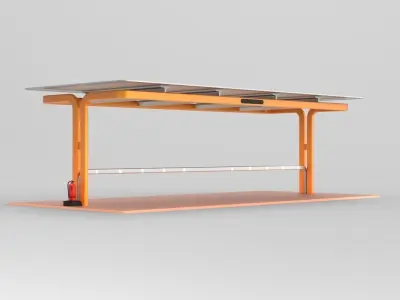 Electric Vehicle Charging Station public energy future community 3D model