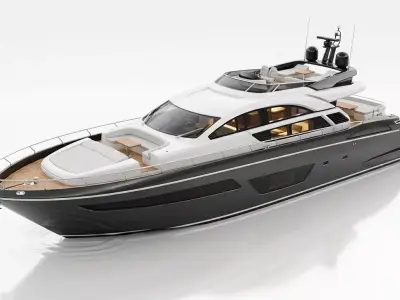 Luxury Modern Flybridge Motor Yacht 3D model