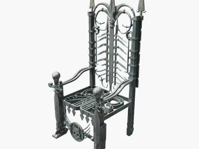Metal Throne in two Materials 3D model