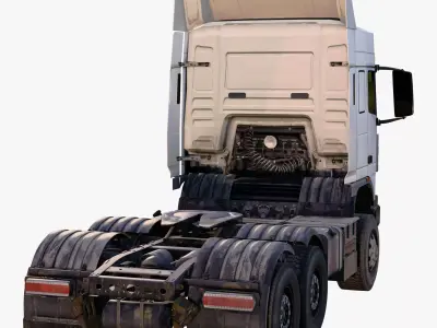Euro Semi Truck Low Poly M1 Low-poly 3D model