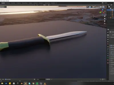 Pirate Knife Textured 3D model