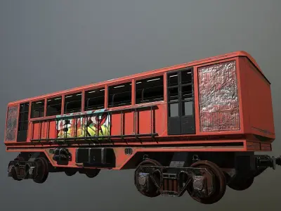 Lowpoly Train With 2 Texture Low-poly 3D model
