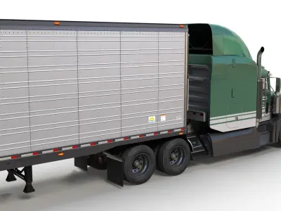 Peterbilt 377 refrigerated trailer Low-poly 3D model