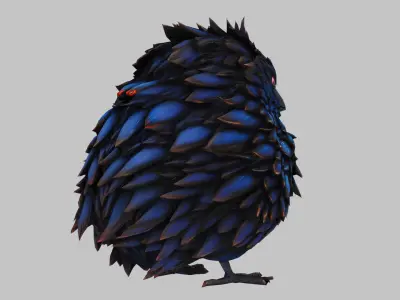 Stylized Raven 3D Model Low-poly 3D model
