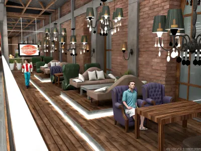 Bowling alley design Low-poly 3D model