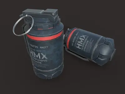 HMX Smoke Grenade Low-poly 3D model