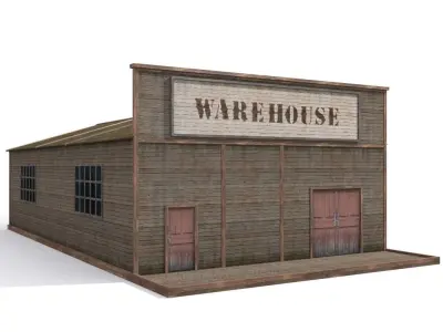 Warehouse Low-poly 3D model shop