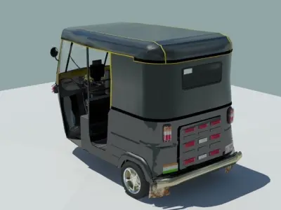 Indina auto rickshaw black 3D model