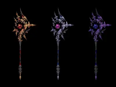 Cursed Scepter Low-poly 3D model