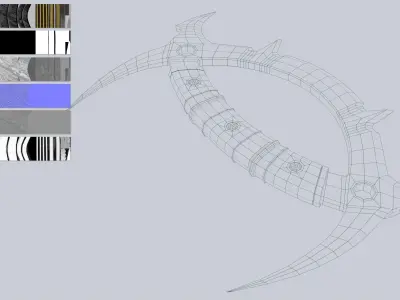 Deer horn knife Low-poly 3D model