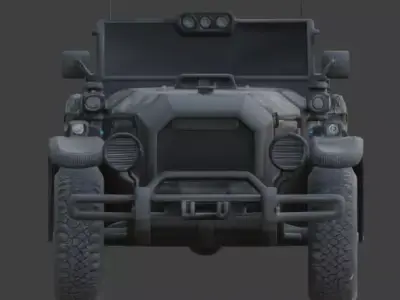 20th Century Tactical Military Brass Era Car 3D Model Low-poly 3D model
