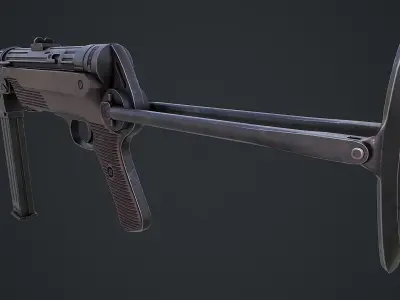 Submachine gun MP 38 40 3d model Low-poly 3D model