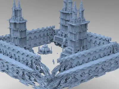 Forest Sci fi fi temple 3 3D model