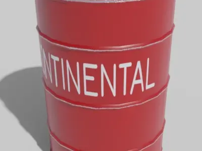 Oil Barrel Low-poly 3D model 13