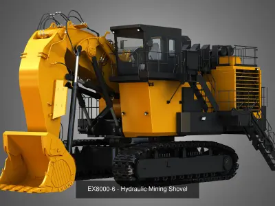 6030 FS - EX8000-6 - Mining Excavators and Shovels  4 in 1 3D Model Pack