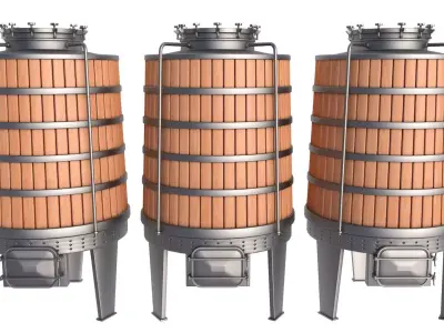 wine fermenting barrel 3D model