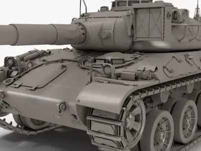 French Tank AMX-30b high-poly 3D model