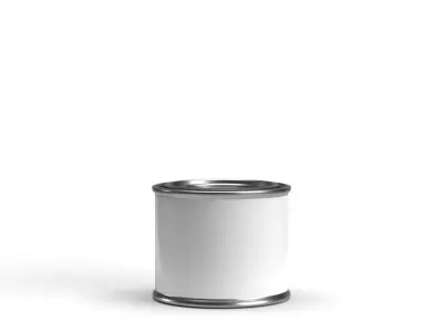 One fourth pint paint can with lid 3D model