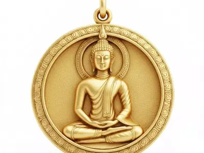 Buddha Pendant Thai Buddhist Amulet Antique Buddha Pendant  3D print model