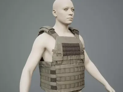 Tactical Plate Carrier 01 Low-poly 3D model