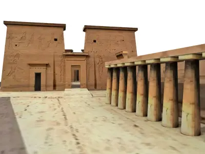 Temple of  Isis Philae Aswan Egypt - Low Poly 3D model